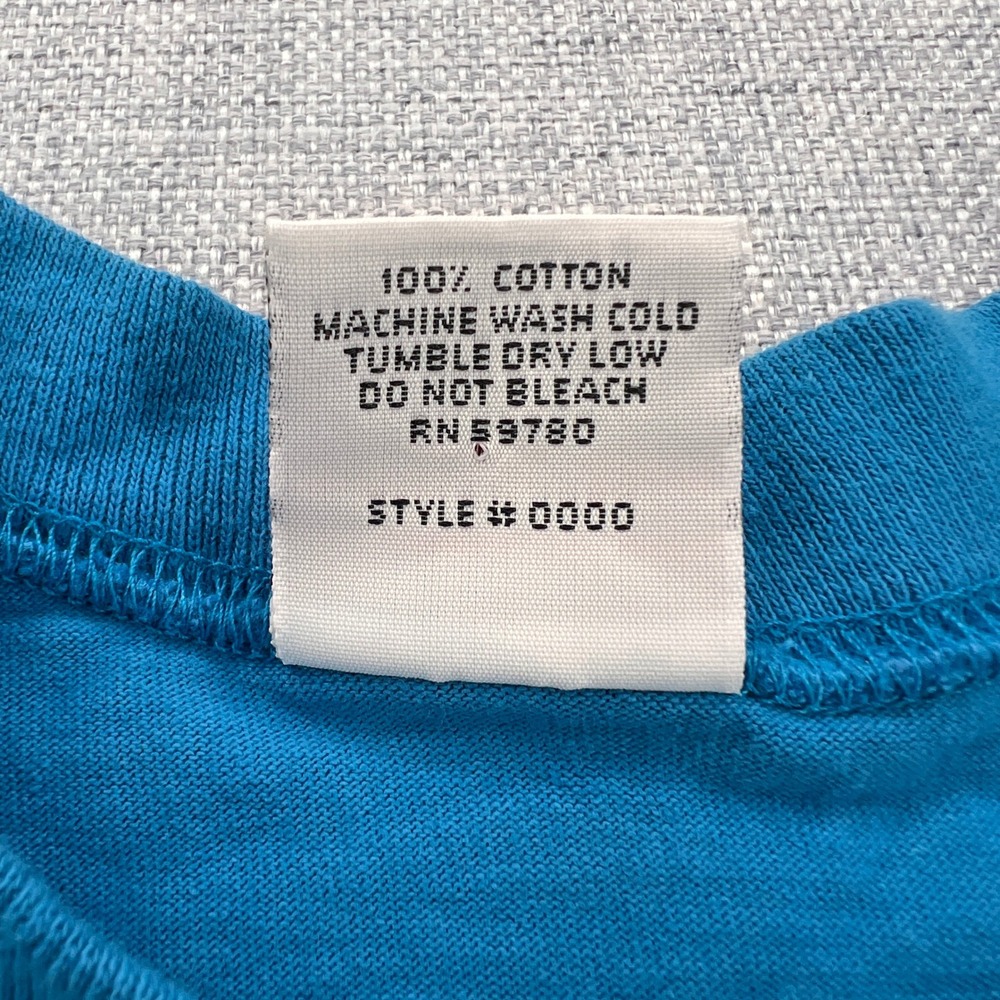 VTG 90s Guess Georges Marciano USA Script Logo Tee Men L/XL‎ Blue Single Stitch - Picture 8 of 9
